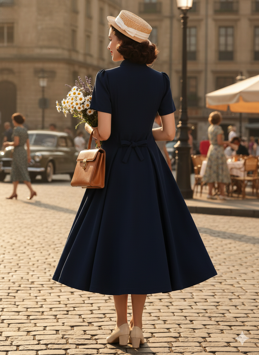 'The 'Enchanting Elegance' Vintage-Inspired Swing Dress