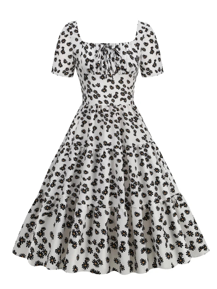 Sweet & Stylish: Our Vintage-Inspired Floral Puff Sleeve Midi Dress