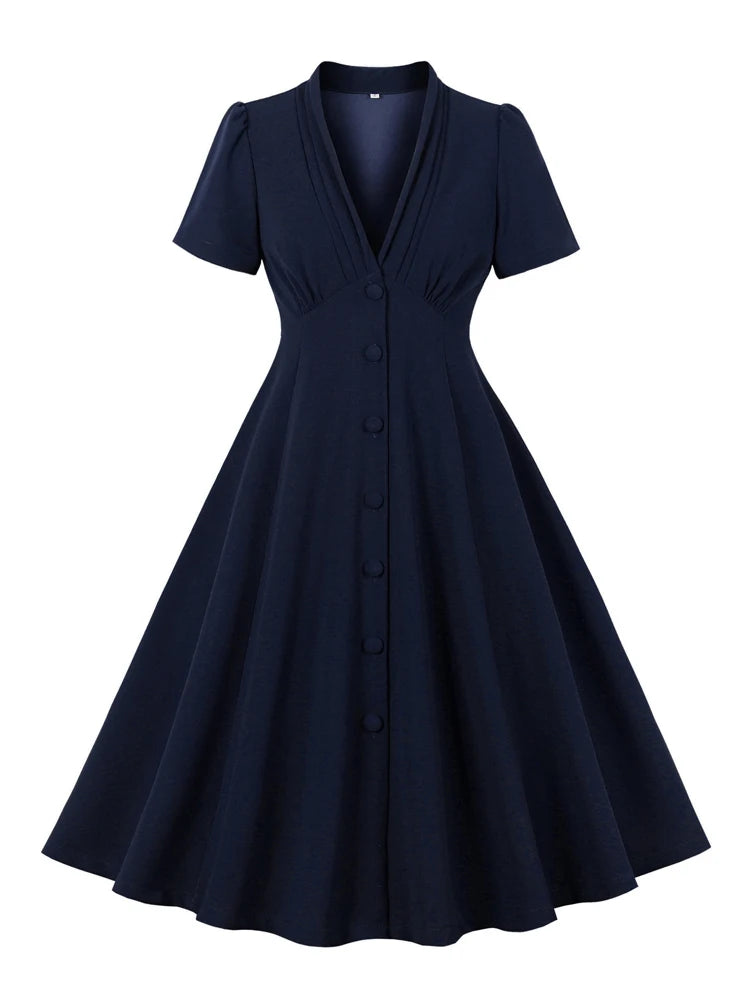 'The 'Enchanting Elegance' Vintage-Inspired Swing Dress
