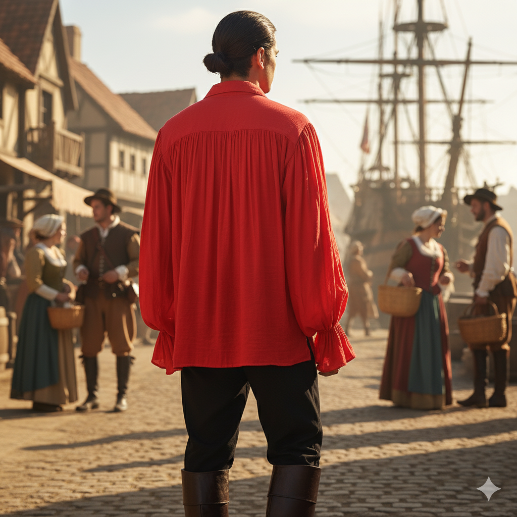 Midnight Herald" Ruffled Collar Vintage Shirt – Unisex