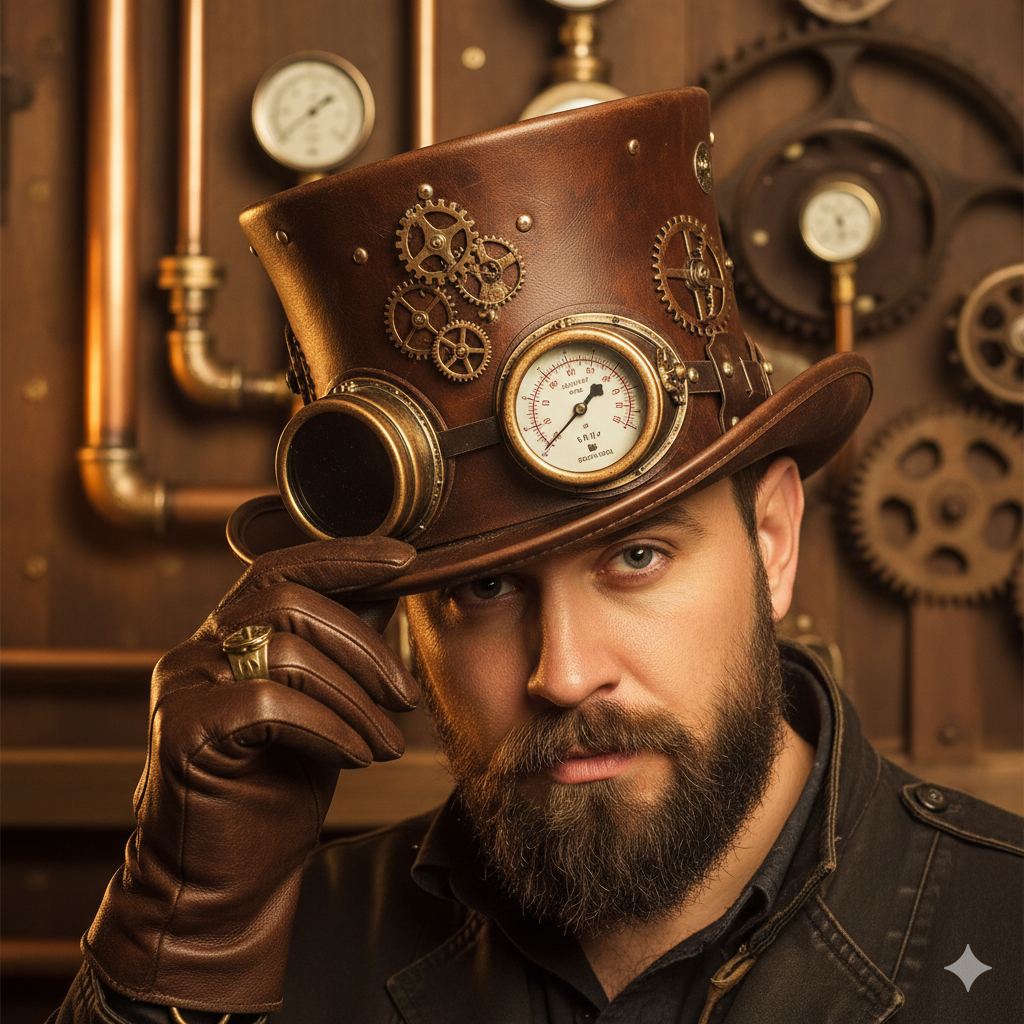 "Gearspire" Steampunk Top Hat