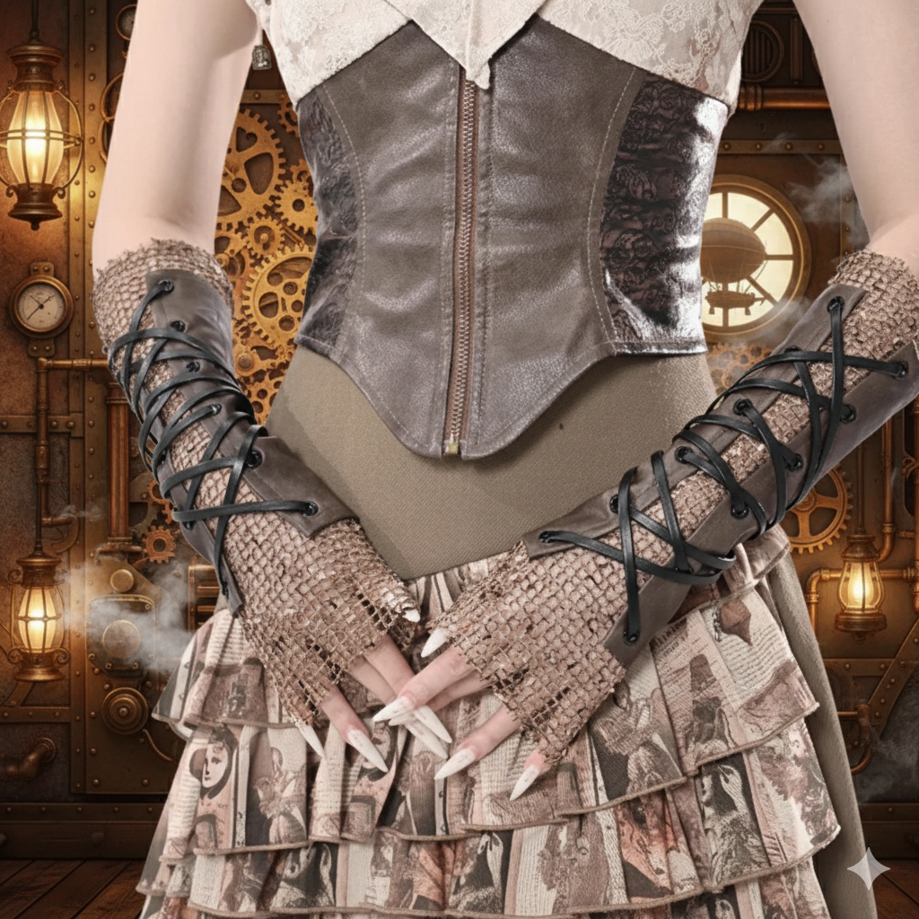 "Chrono Lace" Steampunk Gloves