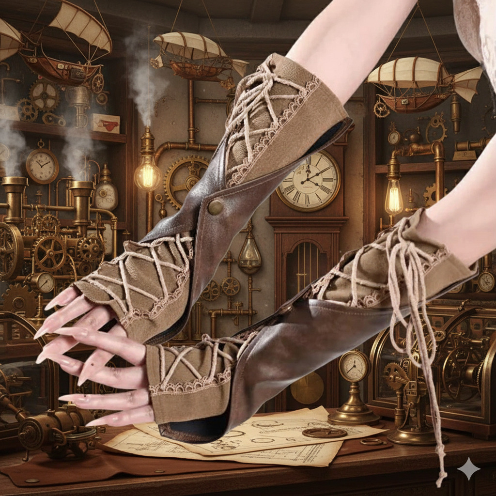 "Chrono Lace" Steampunk Gloves