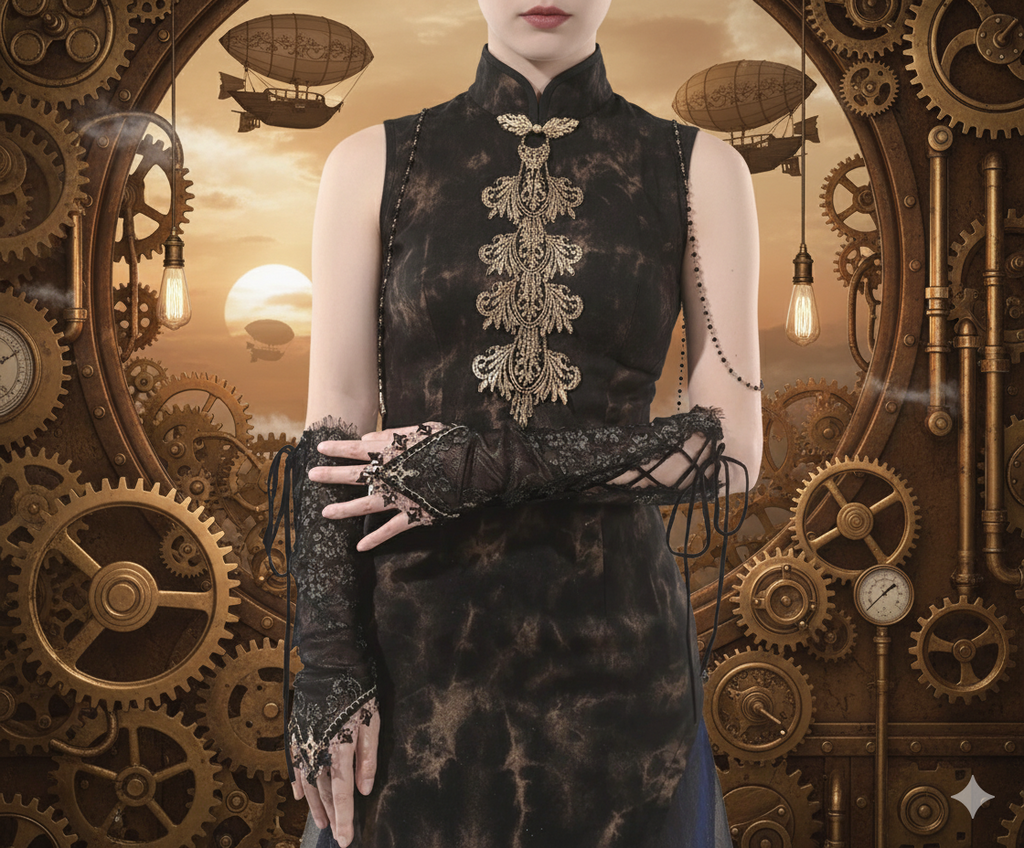 "Chrono Lace" Steampunk Gloves