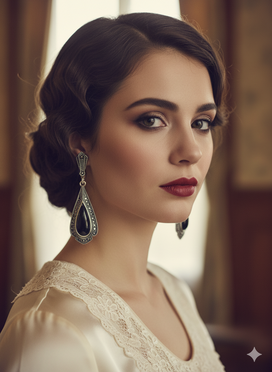 Midnight Mourning Teardrop Earrings