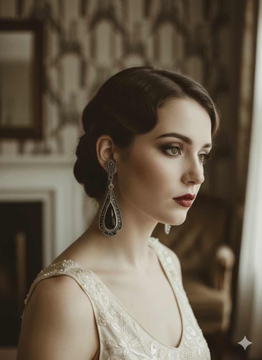 Midnight Mourning Teardrop Earrings