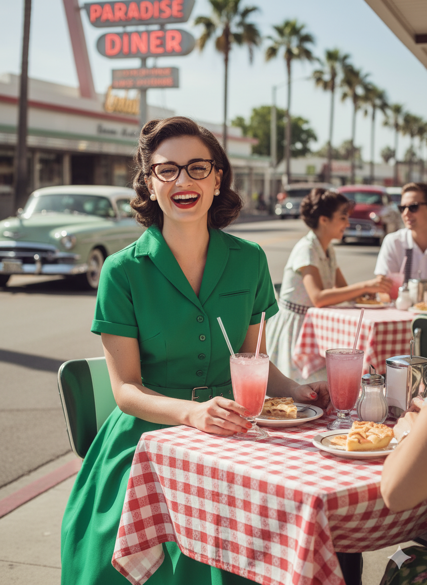 Classic 1950s Vintage Shirtwaist Swing Dress with Belt - Retro Button-Up Midi