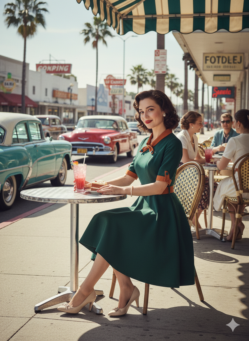 Elegant Vintage Style Belted Swing Dress - Multiple Colors!