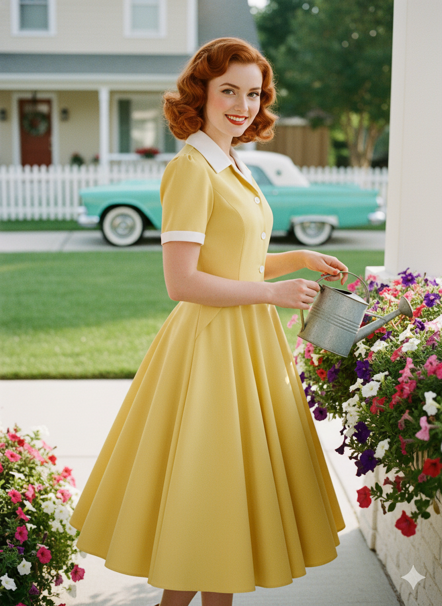 Classic Charm Reimagined: The "Dolly Darling" Vintage-Inspired Shirt Dress!