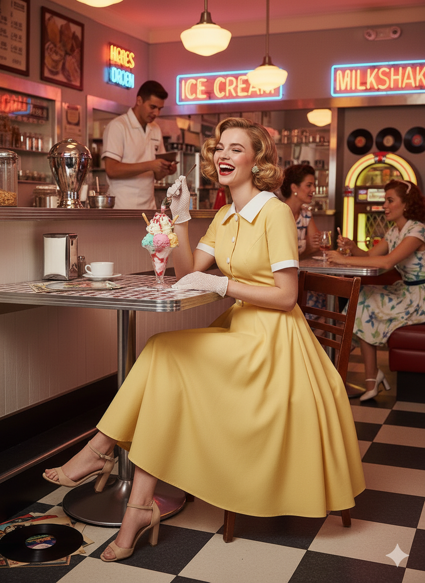 Classic Charm Reimagined: The "Dolly Darling" Vintage-Inspired Shirt Dress!