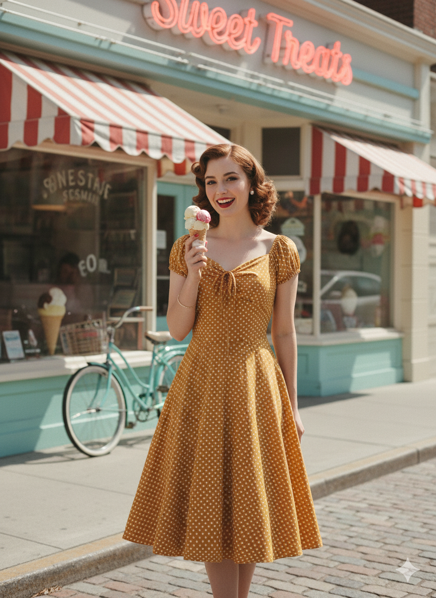 "The 'Dainty Duchess' 1950s Inspired Midi Dress