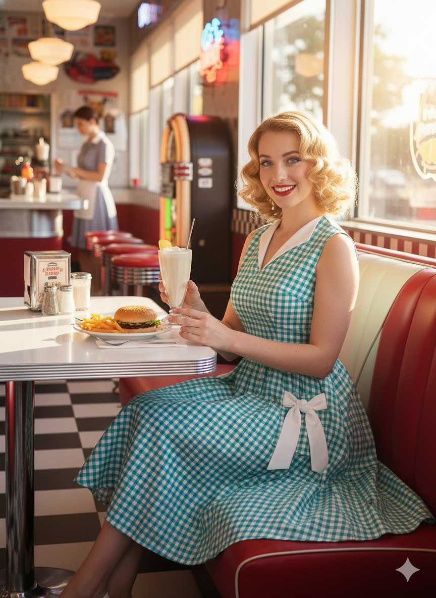 Sweetheart Gingham Swing Dress - 1950s Retro Picnic Perfect