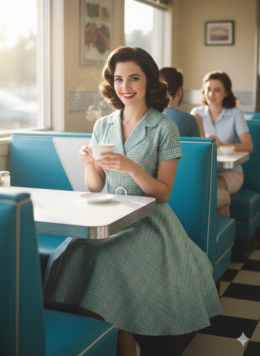 Chic Plaid V-Neck Vintage Swing Dress