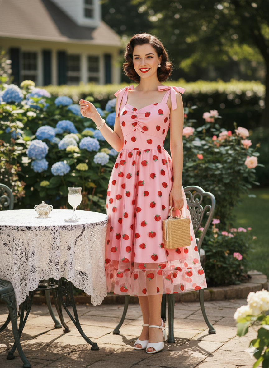 Sweet Strawberry Swing Dress - Perfect for Summer Fun!