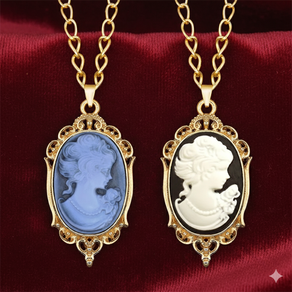 Victorian Cameo Resin Pendant Necklace (1890s Inspired)