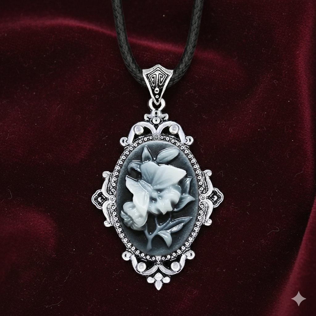 Victorian Butterfly Cameo Pendant Necklace (1890s Inspired)