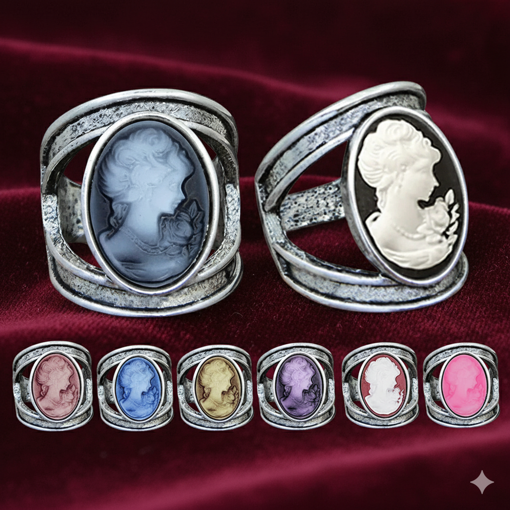 Oval Cameo Portrait Ring (1890s Inspired)