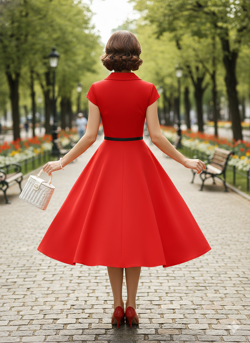 Vintage 1950s Swing Dress – Rockabilly Petticoat Companion