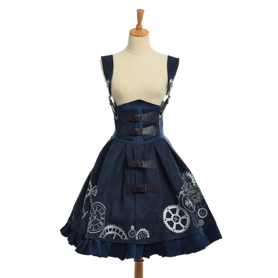 "Clockwork Darling" Steampunk Suspender Dress