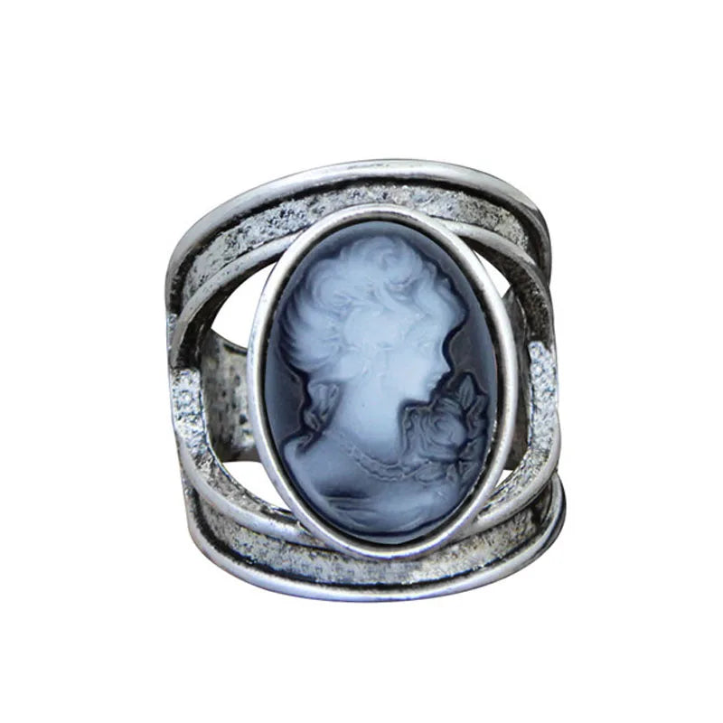 Oval Cameo Portrait Ring (1890s Inspired)
