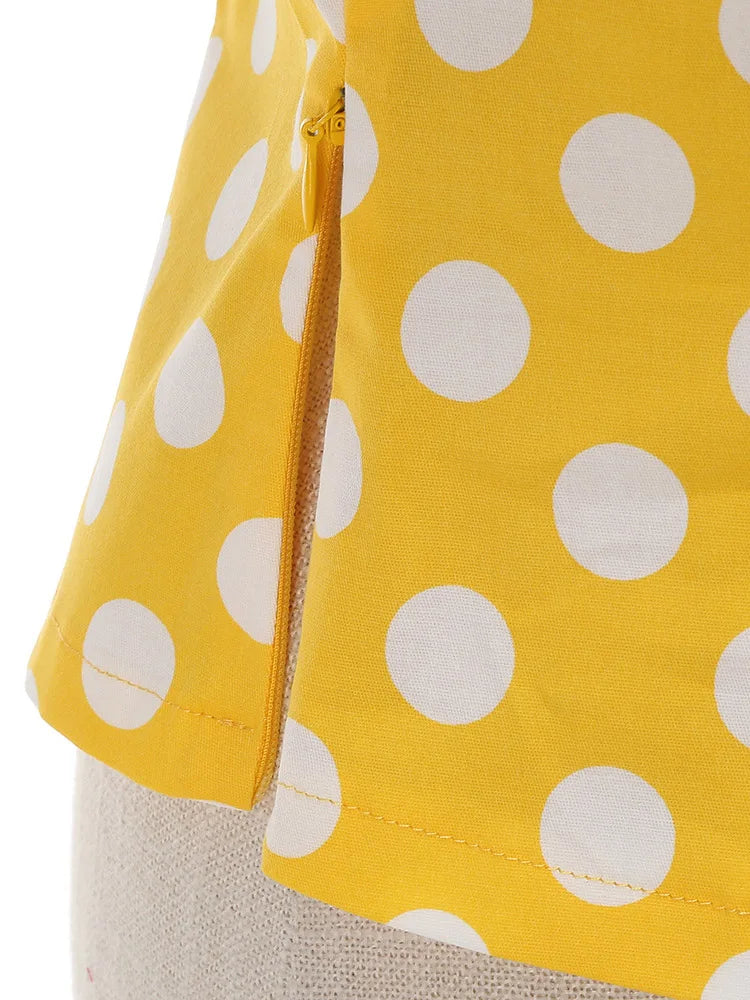 Retro Polka Dot Halter Crop Top - Vintage Pin-Up Style