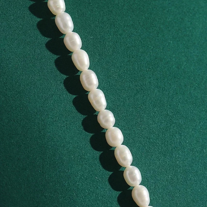 Vintage Freshwater Pearl Necklace with French Court Oval Enamel Pendant