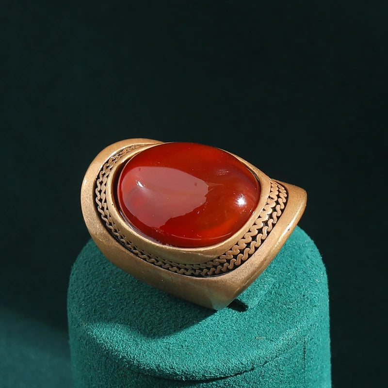 Vintage French Oval Statement Rings – Bold Color & Cinematic Chic