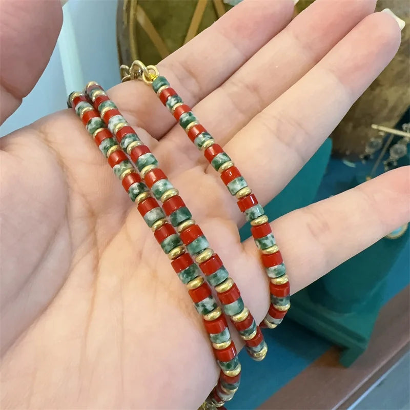 Vintage Red Beads Pendant Necklace – Folk & Dynasty & Ancestral Glamour