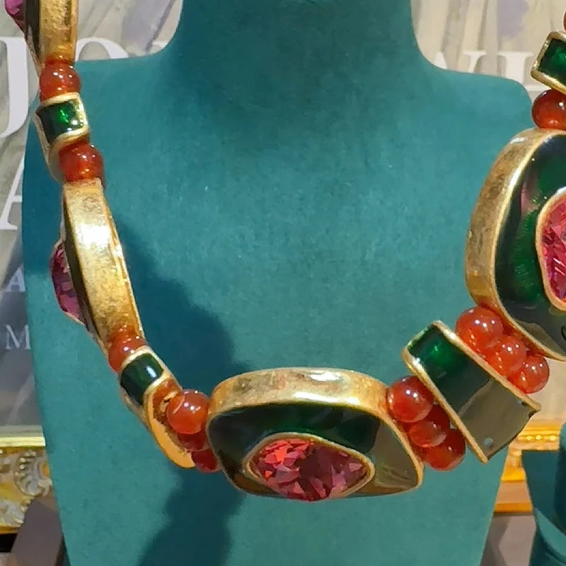 Vintage Square Christmas Jewelry Set – Boho Holiday Glam