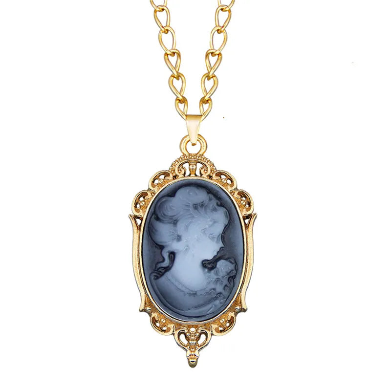 Victorian Cameo Resin Pendant Necklace (1890s Inspired)