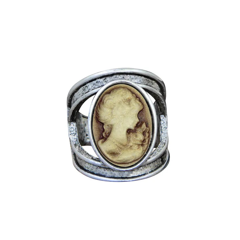 Oval Cameo Portrait Ring (1890s Inspired)