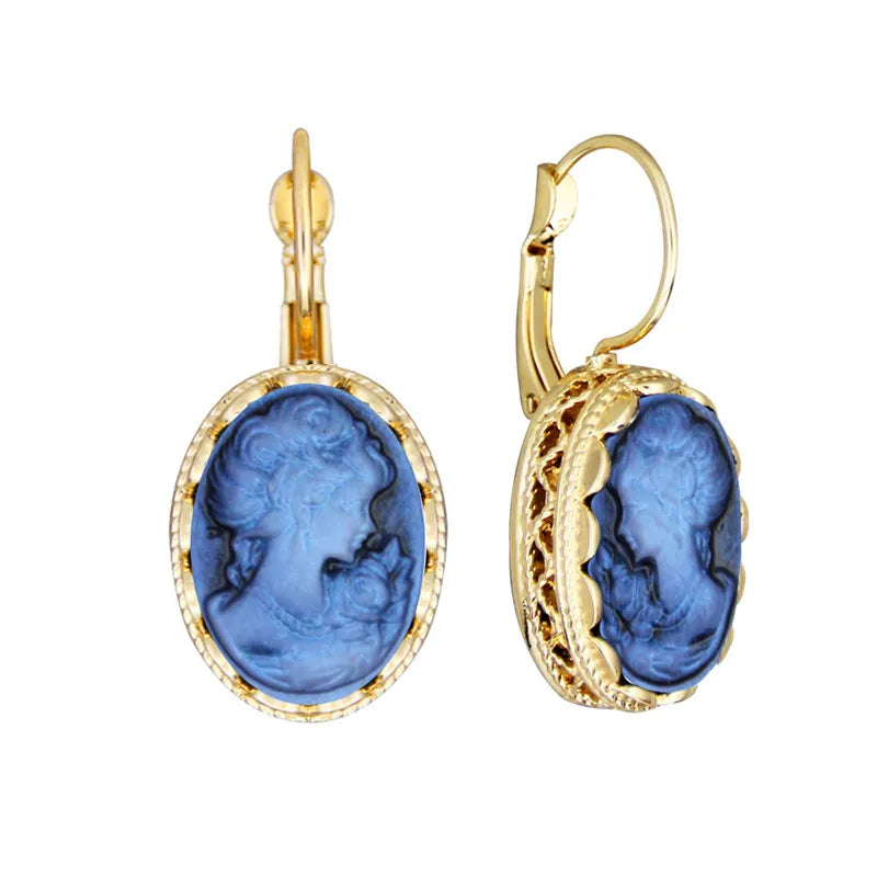 Victorian Cameo Stud Earrings Collection (1890s Inspired)
