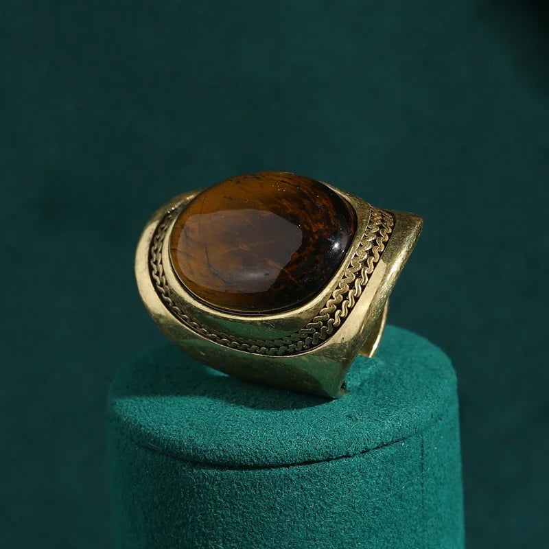 Vintage French Oval Statement Rings – Bold Color & Cinematic Chic