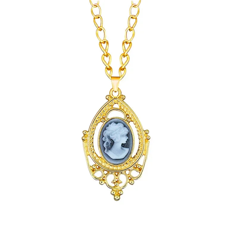 Victorian Red Cameo Pendant Necklace (1890s Inspired)