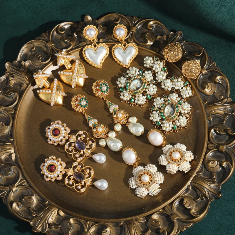 Retro Hollywood Baroque Pearl Tassel Earrings – Freshwater Drop Chandelier Pair