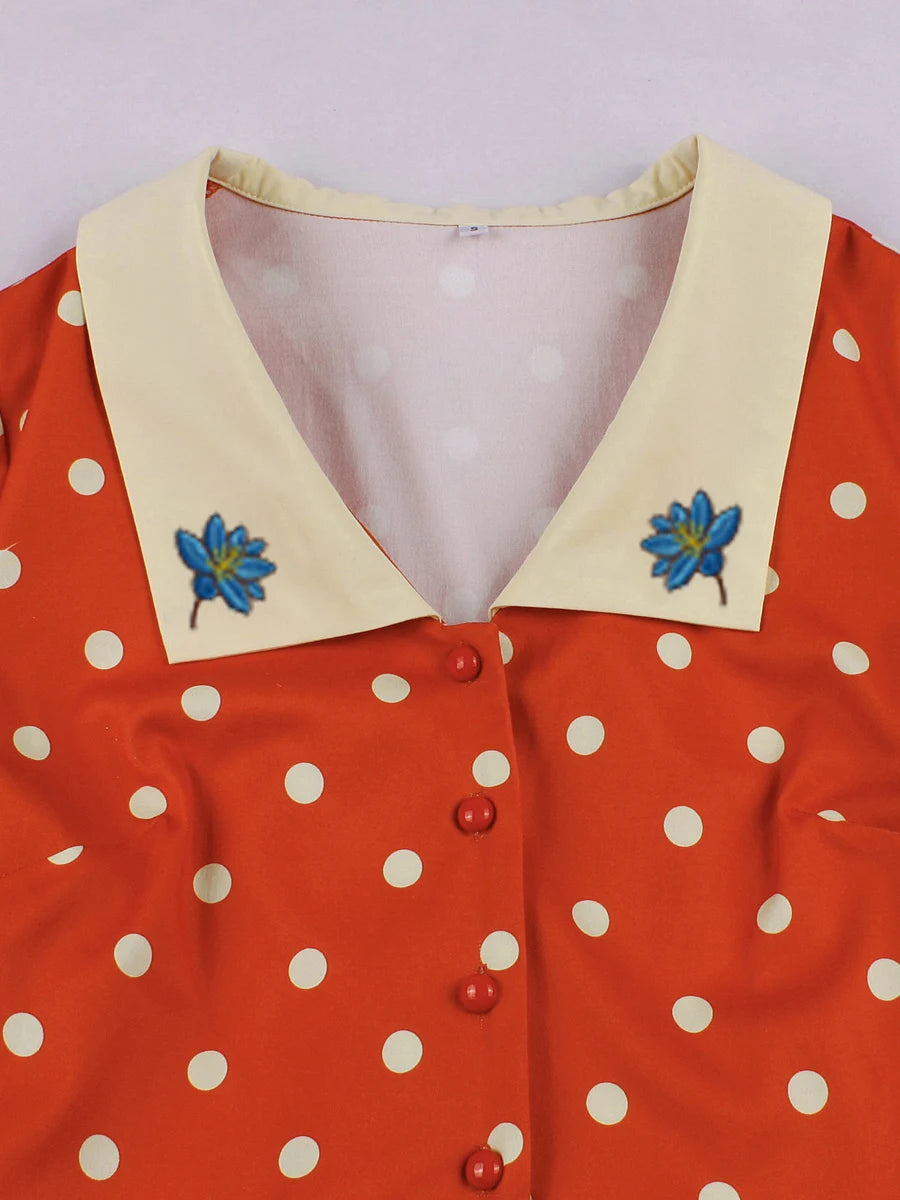 The 'Retro Charm' 1950s Polka Dot Swing Dress