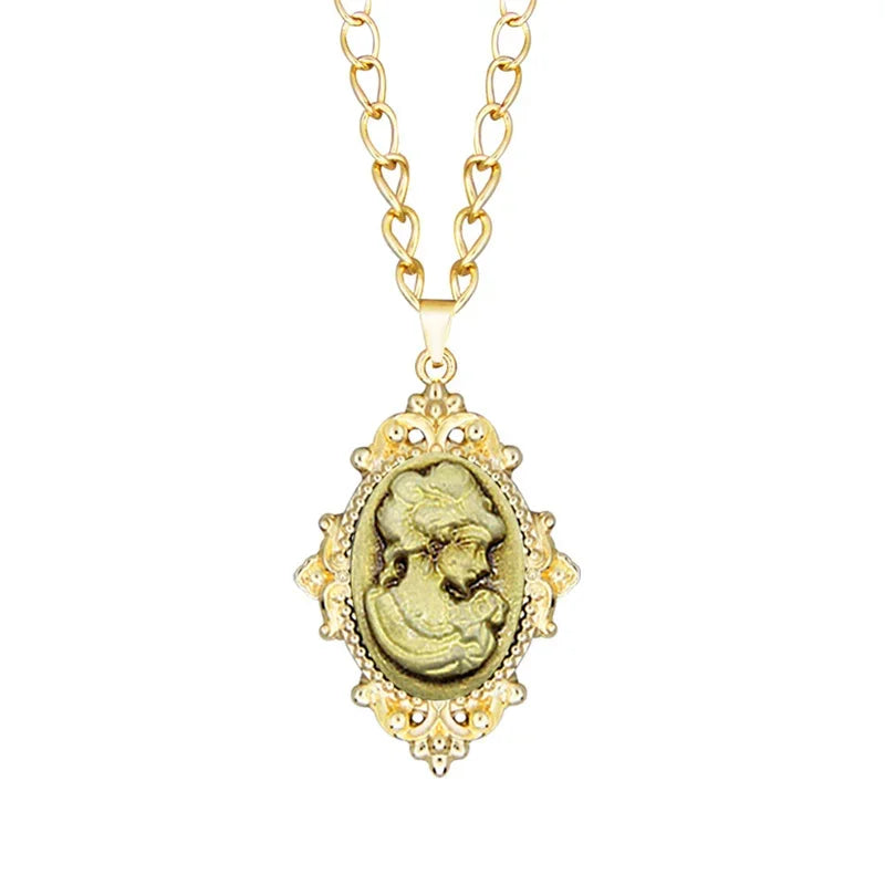 Lady Queen Cameo Necklace Pendant (1890s Inspired)