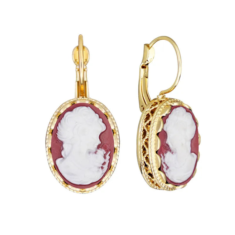 Victorian Cameo Stud Earrings Collection (1890s Inspired)