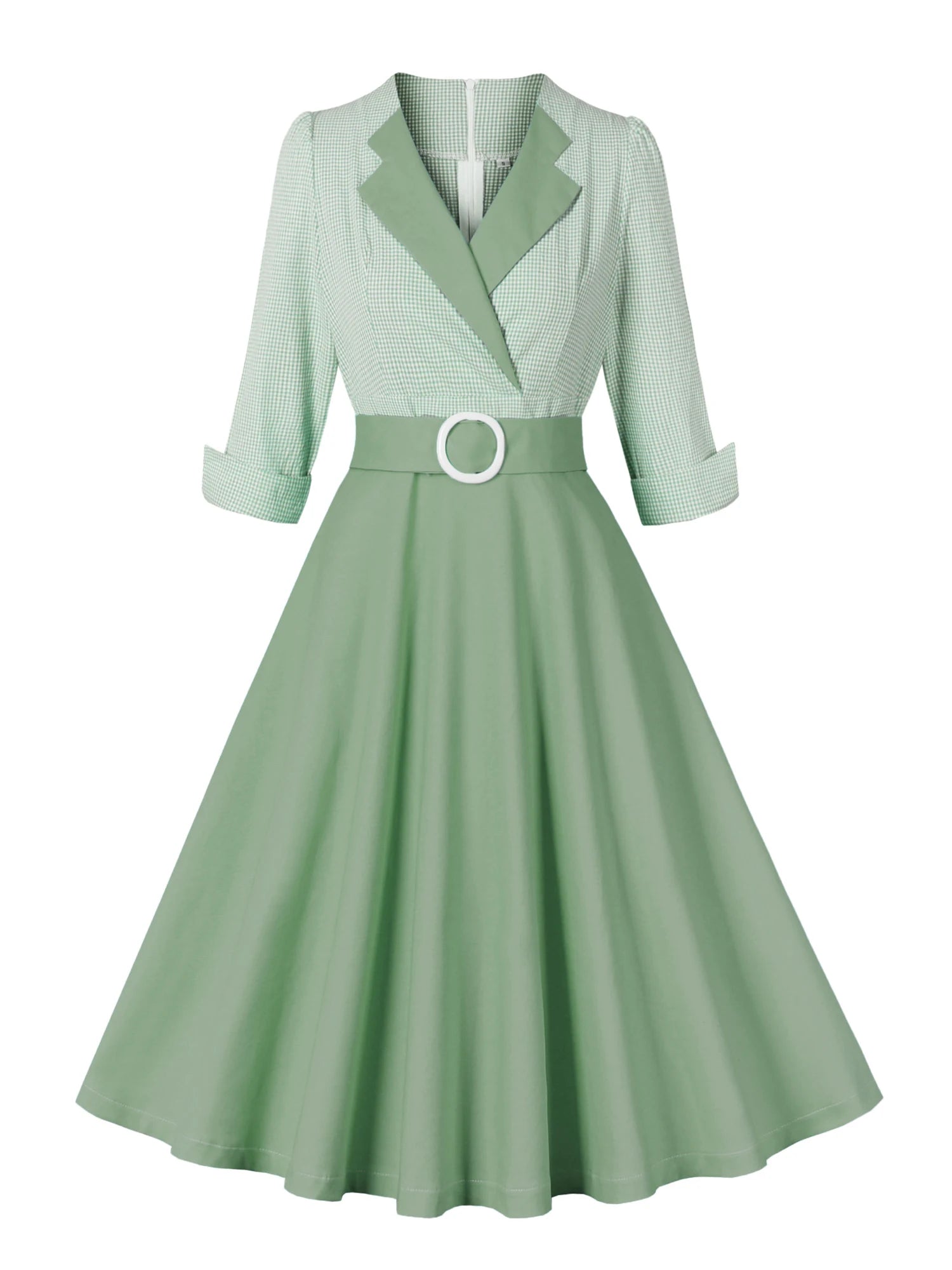 Retro 50s Swing Dress - Two-Tone Vintage Inspired Pin-Up & Party Dress