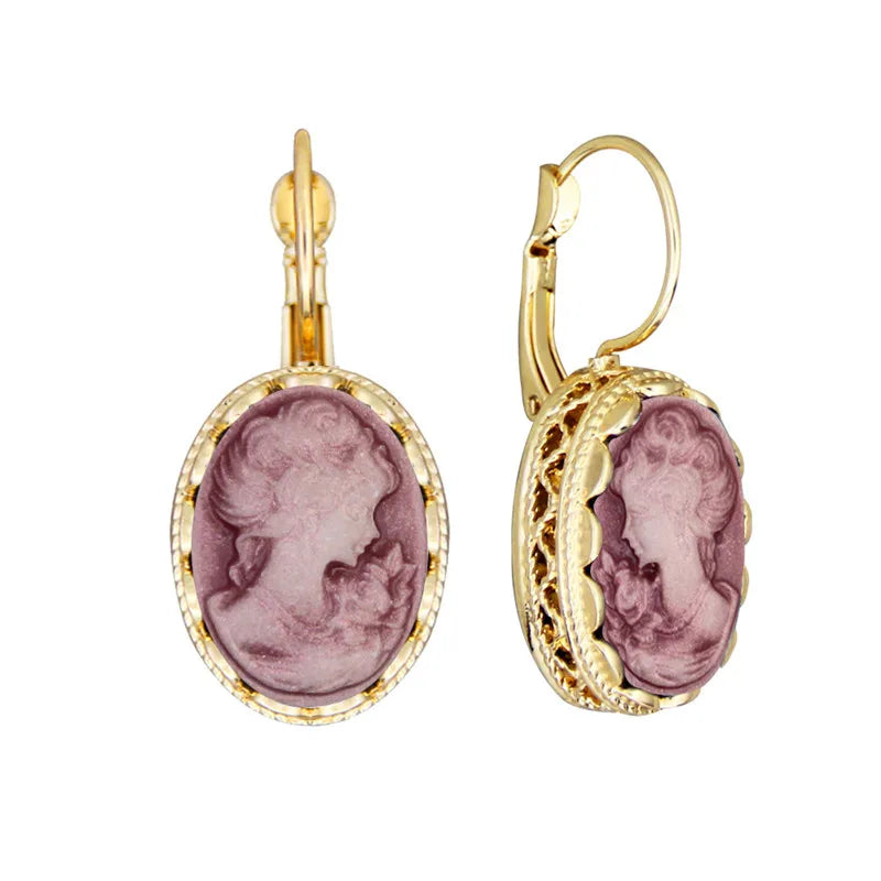 Victorian Cameo Stud Earrings Collection (1890s Inspired)