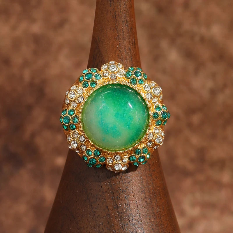 Vintage Natural Jadeite - Gold-Plated