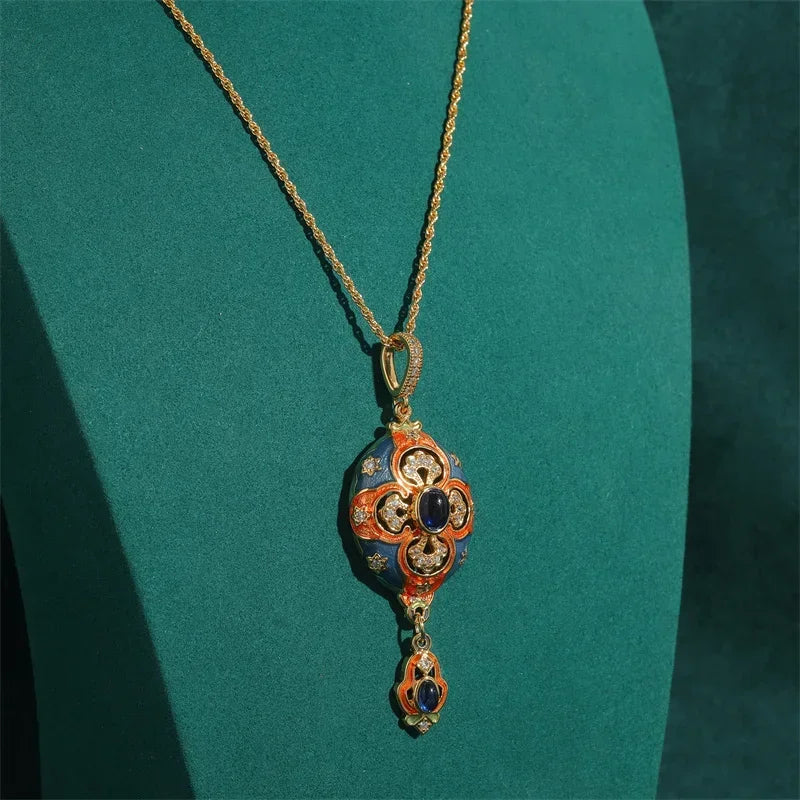Vintage Palace Style Carved Pendant Necklace