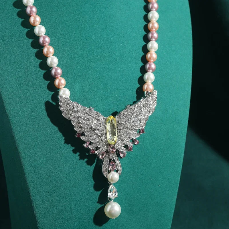 Vintage Boho Pearl Butterfly Necklace