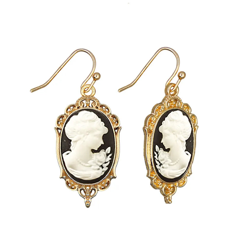 Victorian Cameo Drop Earrings Collection (1890s Inspired)
