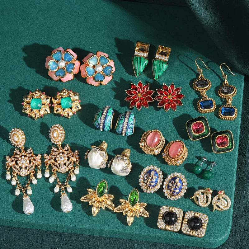 Baroque Revival Shell Bulb Earrings – Large Freshwater Pearl Studs with Spiral Clasp