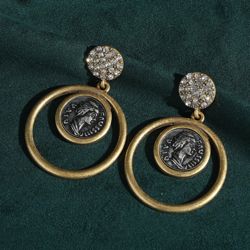 Vintage Coin Drop Earrings – Classical Glam & Heirloom Weight