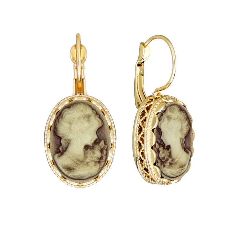 Victorian Cameo Stud Earrings Collection (1890s Inspired)