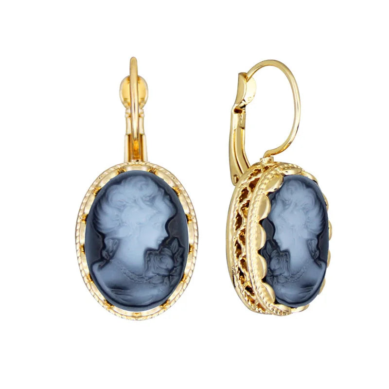 Victorian Cameo Stud Earrings Collection (1890s Inspired)