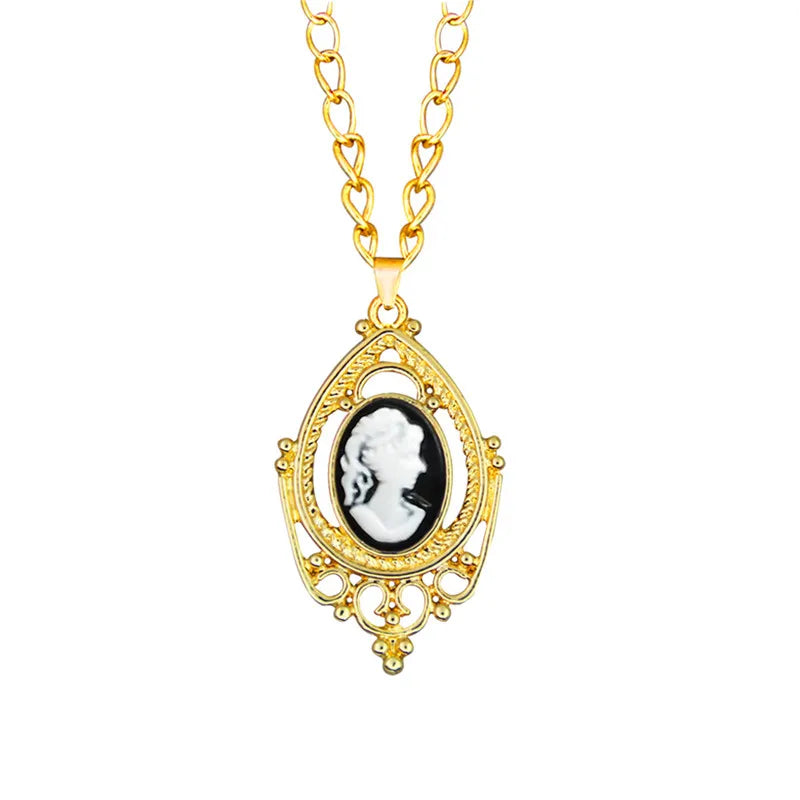Victorian Red Cameo Pendant Necklace (1890s Inspired)
