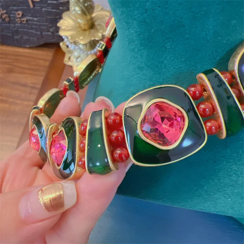 Vintage Square Christmas Jewelry Set – Boho Holiday Glam